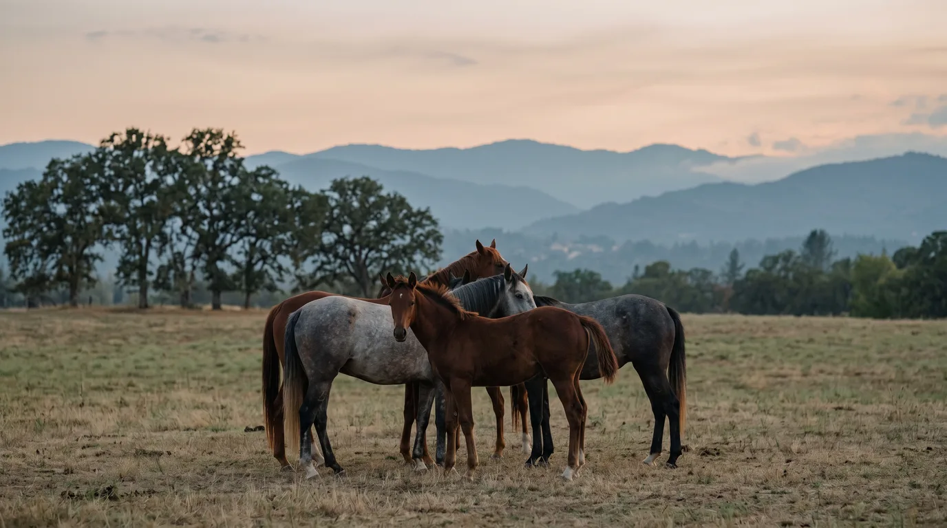 Chevaux en liberté, Haras du Lin Rouge, Drôme